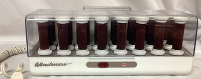 WINDMERE Gentle Curl 24 Velvet Flocked Hot Rollers Curlers W/ Extra Clips Tested