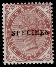 GB QV SG167s, SCARCE 1½d venetian red SPECIMEN, NH MINT. Cat £80+