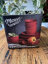 NEW BOX Mason Craft & More 12 Piece Stoneware...