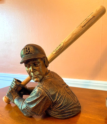 Baseball Player (Bottle Holder) Foster & Rye Bronze Statue with Mini Bat
