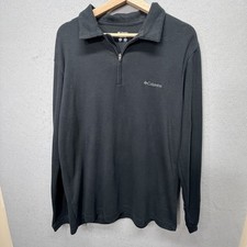Columbia Black Quarter-Zip Fleece Pullover Men s Large Lightweight Outdoor