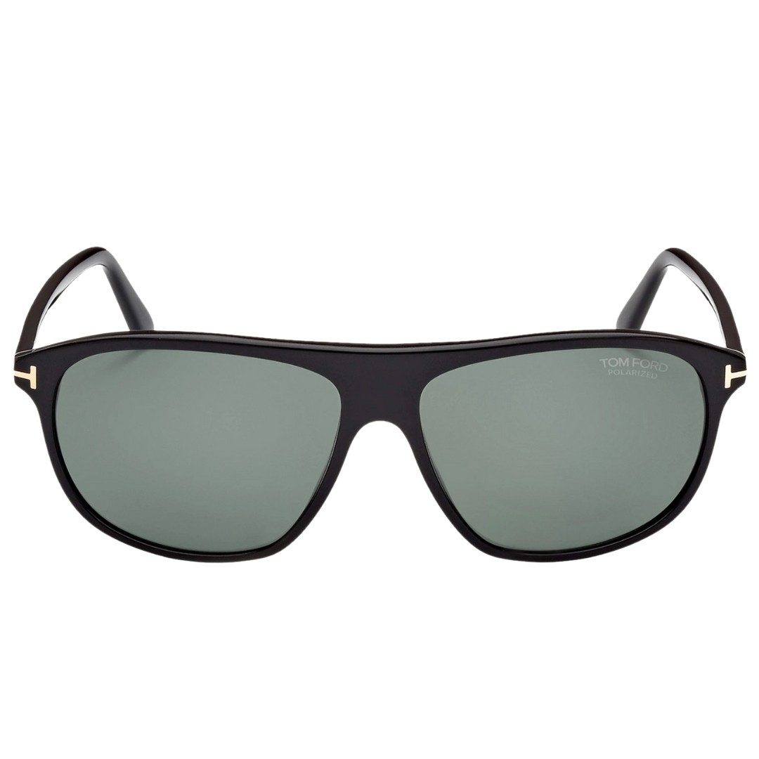 Tom Ford Prescott Green Polarized Lens Shiny Black Sunglasses 48890₽