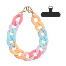 Phone Wrist Strap, 11" Acrylic Cellphone Chain with Tether Tab, Multicolor