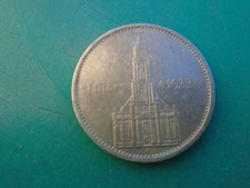 1934-33 E Potsdam Church GERMANY 5 MARK COIN - Third Reich - SILVER German