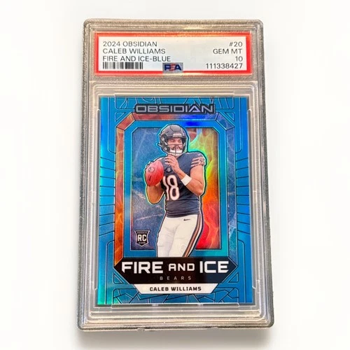 2024 Panini Obsidian - Fire and Ice Caleb Williams #20 Blue 4/25 RC PSA 10 POP2