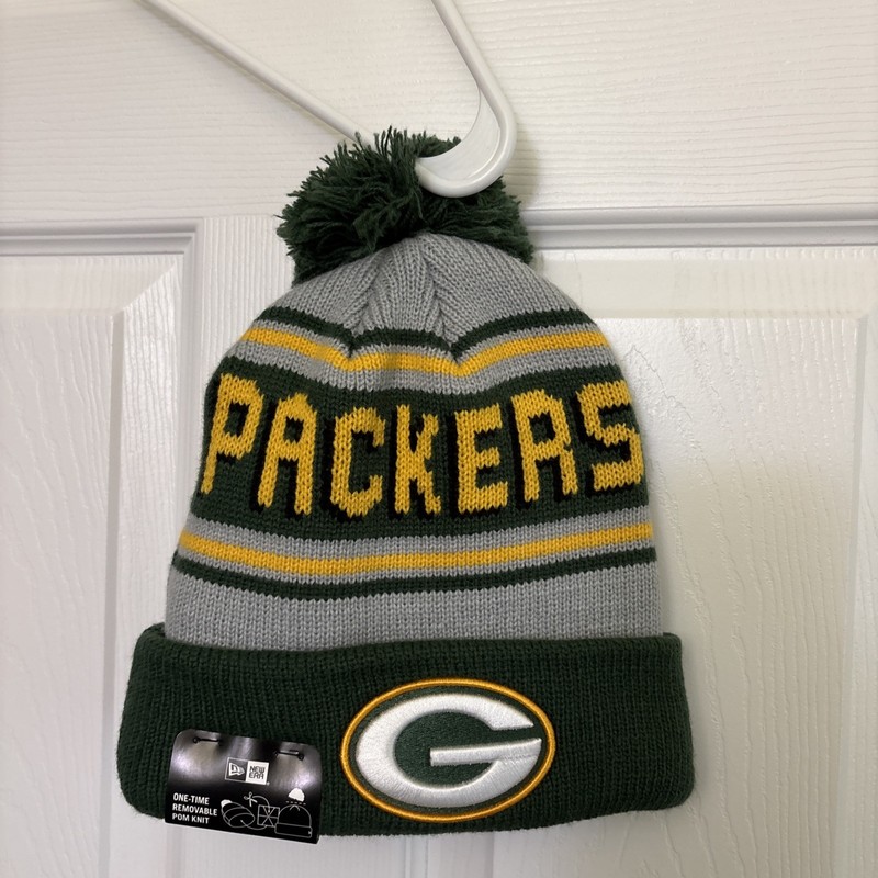 NWT Green Bay Packers Football New Era Unisex Beanie Knit Hat With Pom NFL