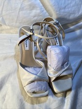 Nina New York Open Toe Pump Satin Formal Wedding Block Heel size 8.5 New