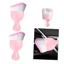 Car Detailing Brush, Curved Soft Bristles Auto Removal Dust 2 PCS Pink/Pink