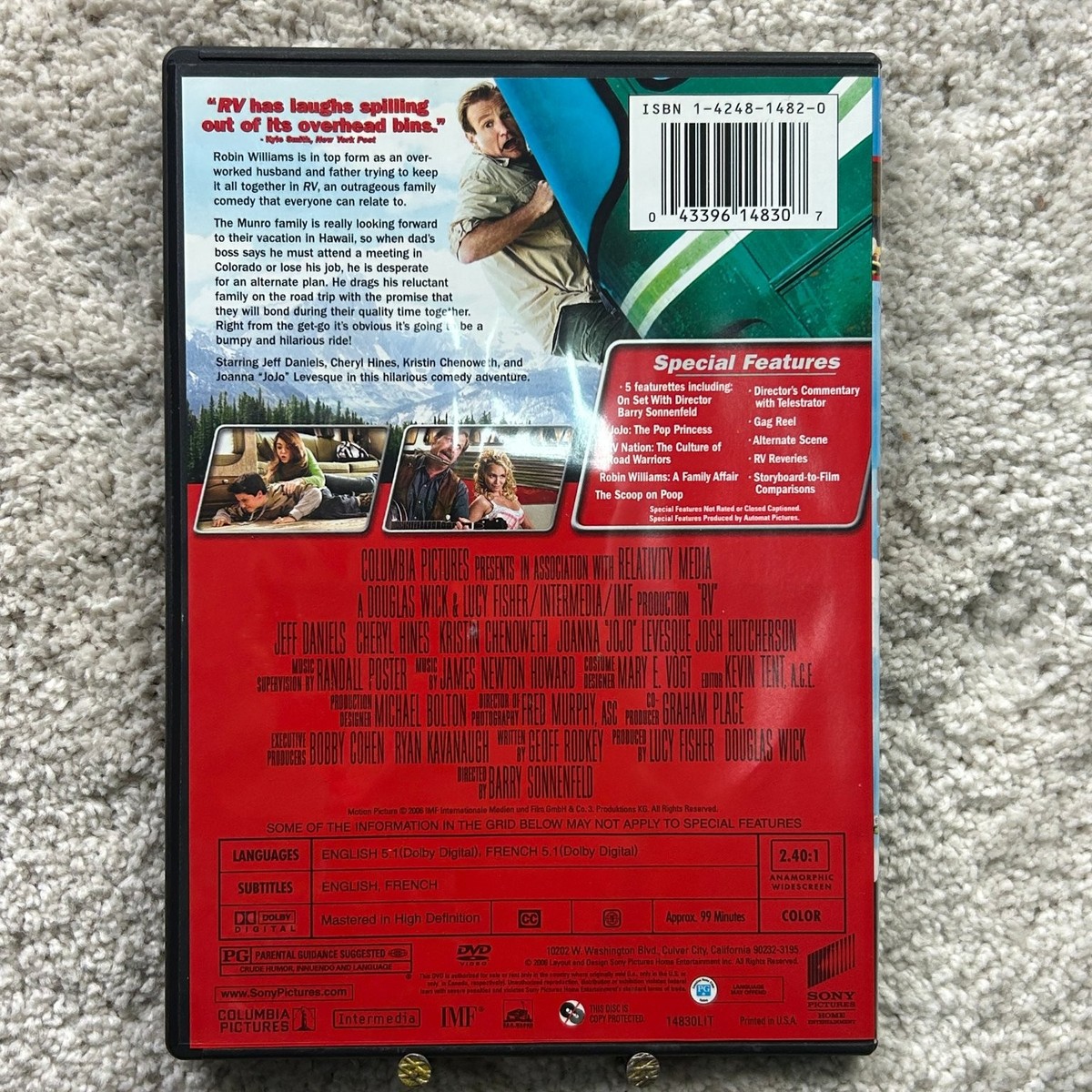 RV DVD 2006 Widescreen Robin Williams Barry Sonnenfeld Special