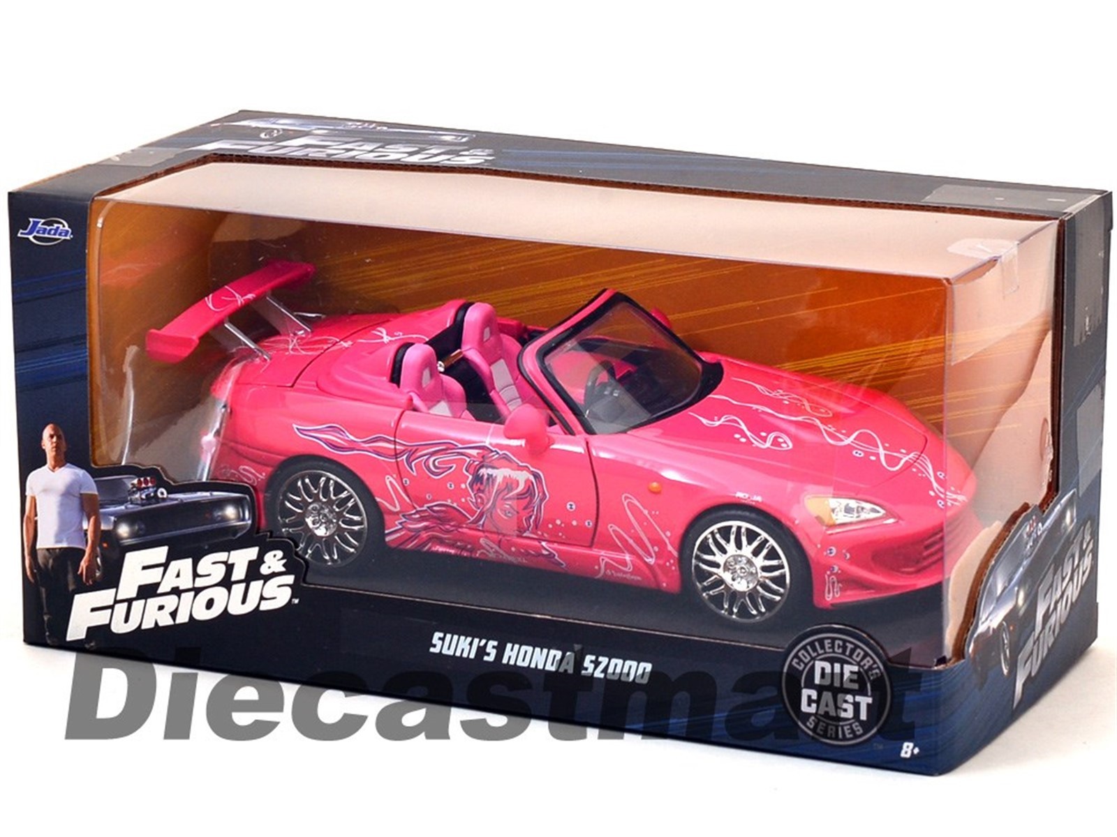 JADA 1:24 97604 2001 FAST AND THE FURIOUS SUKI'S HONDA S2000 DIECAST MODEL PINK