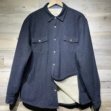 Carbon 2 Cobalt Sherpa Lined Festa Jac-Shirt Jacket Shacket Men’s Large Gray EUC