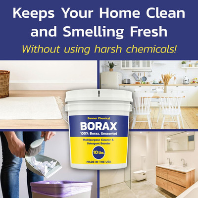 Raw Borax 10 Lbs 100% Pure Unscented Multi-Purpose Cleaner Detergent Booster The