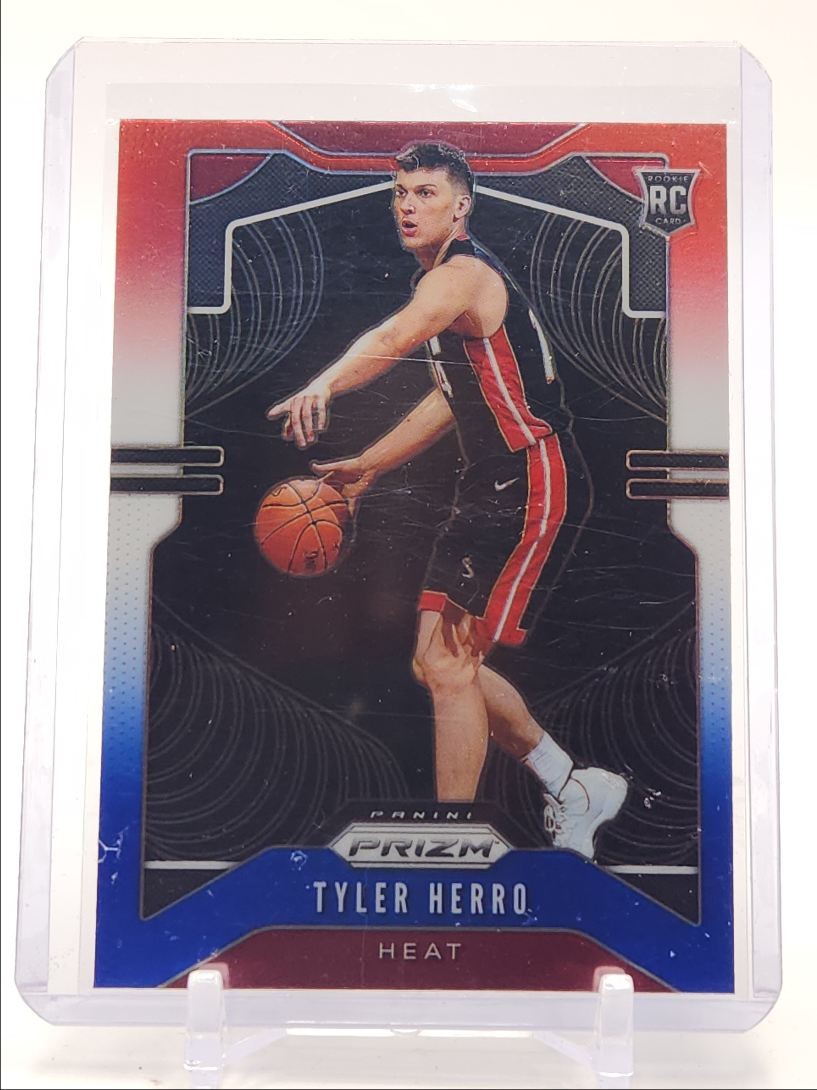 TYLER HERRO 2019-20 PANINI PRIZM ROOKIE RED WHITE BLUE HEAT #259 RC Q4140