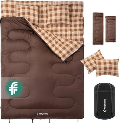 Doppelschlafsack Baumwolle Flanell 2 Personen Camping Schlafsack 3-4