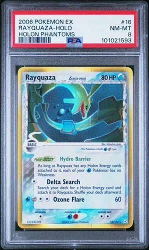 Rayquaza 16/110 Pokemon TCG EX Holon Phantoms Holo Rare PSA 8 NM-MT