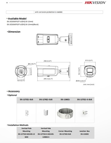 Original DS-2CD2687G3T-LIZSY 8MP ColorVu3.0 Smart Hybrid Light Bullet IP Camera - Picture 10 of 10