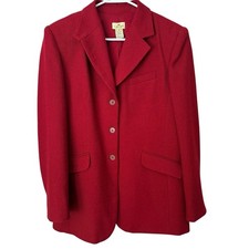Vtg Limited 100 Wool Blazer Jacket Sz 8 Womens Red Academia Preppy 90s Italy