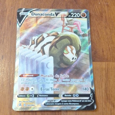 Pokémon JCC Carte Dunaconda V Full Art 252/264 Holo FR PV 220 - Photo 1/4