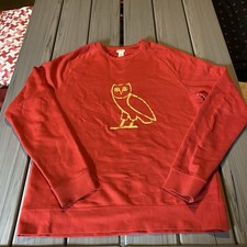 Octobers Very Own Drake OVO Owl Crewneck Size XL Red  Gold Super Rare