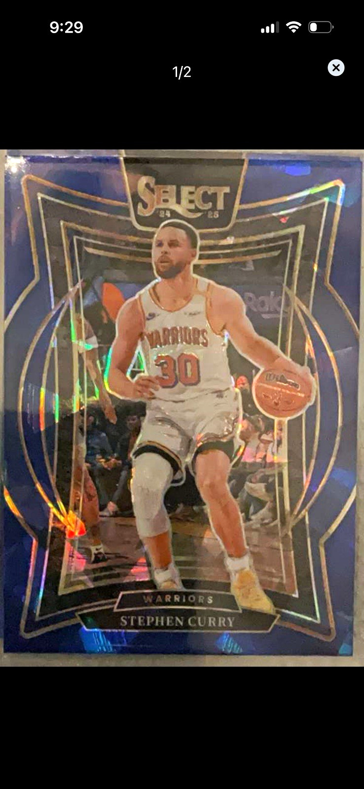 Panini Select 2024-25 Stephen Curry Warriors #7 Concourse Blue Cracked Ice