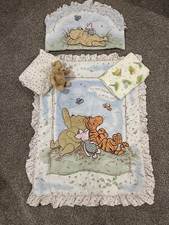 Vtg Disney Classic Winnie the Pooh Crown Craft Crib Comforter, Sheet, Blanket