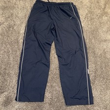 Vintage Y2K Gray Tag Nike Windbreaker Track Pants Navy Blue Ankle Zip Size XL