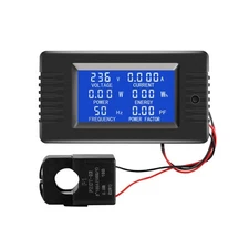 LCD AC Multimeter with Split Core Transformer: Real-Time Power & Voltage Monitor