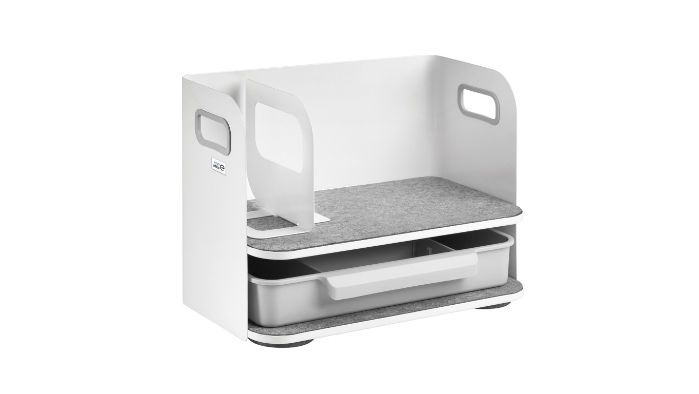 Desk Organiser with Drawer, White, Max 10kg, ER-440