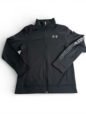 Under Armour Youth Full Zip Track Jacket Black YMD Small Flaw