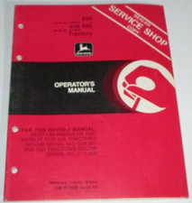 Manuale Operatore Trattore John Deere 850 e 950 OM-R72588 K9 JD CONCESSIONARI ORIGINALE!