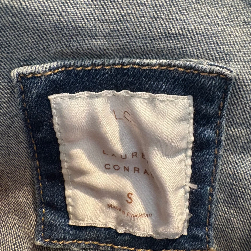 Chaqueta vaquera LC Lauren Conrad para mujer talla pequeña azul lavado claro elástica nueva con etiquetas Foto 2 de 4