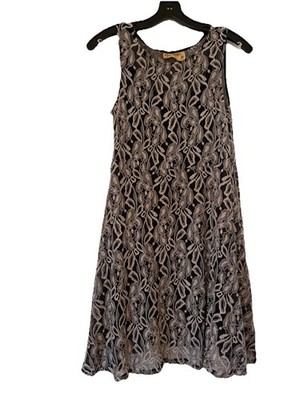 Free People Forever And Ever Black & White Floral Lace Mini Slip Dress Small