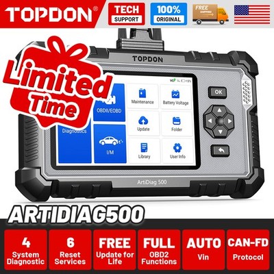 TOPDON AD500 OBD2 Scanner 4 System Auto Diagnostic Tool 6 Reset Free Update