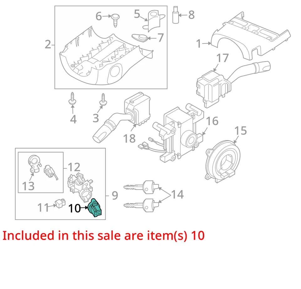 点火开关柱安装常规点火适用于 03-13 MAZDA 648698 — 第 3/4 张图片