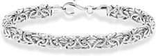 Miabella Italian 925 Sterling Silver Byzantine Bracelet for Women, Handmade in I