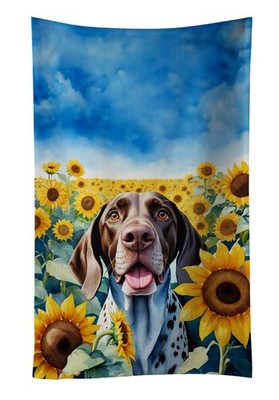 German Shorthaired Pointer in Sunflowers Kitchen Towel Dish Cloths Guest Hand