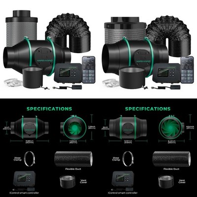 Mars Hydro iControl Inline Fan 4'' 6'' Ventilation System Combo/Clip on Fan 2026