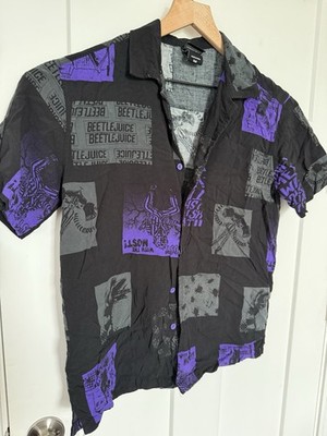 Beetlejuice Iconic Moments Woven Button Down Shirt Size Small Beatlejuice
