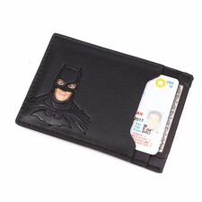 Personalized Leather Bat Superhero Mask Wallet Card Holder Heroic ID Gift US