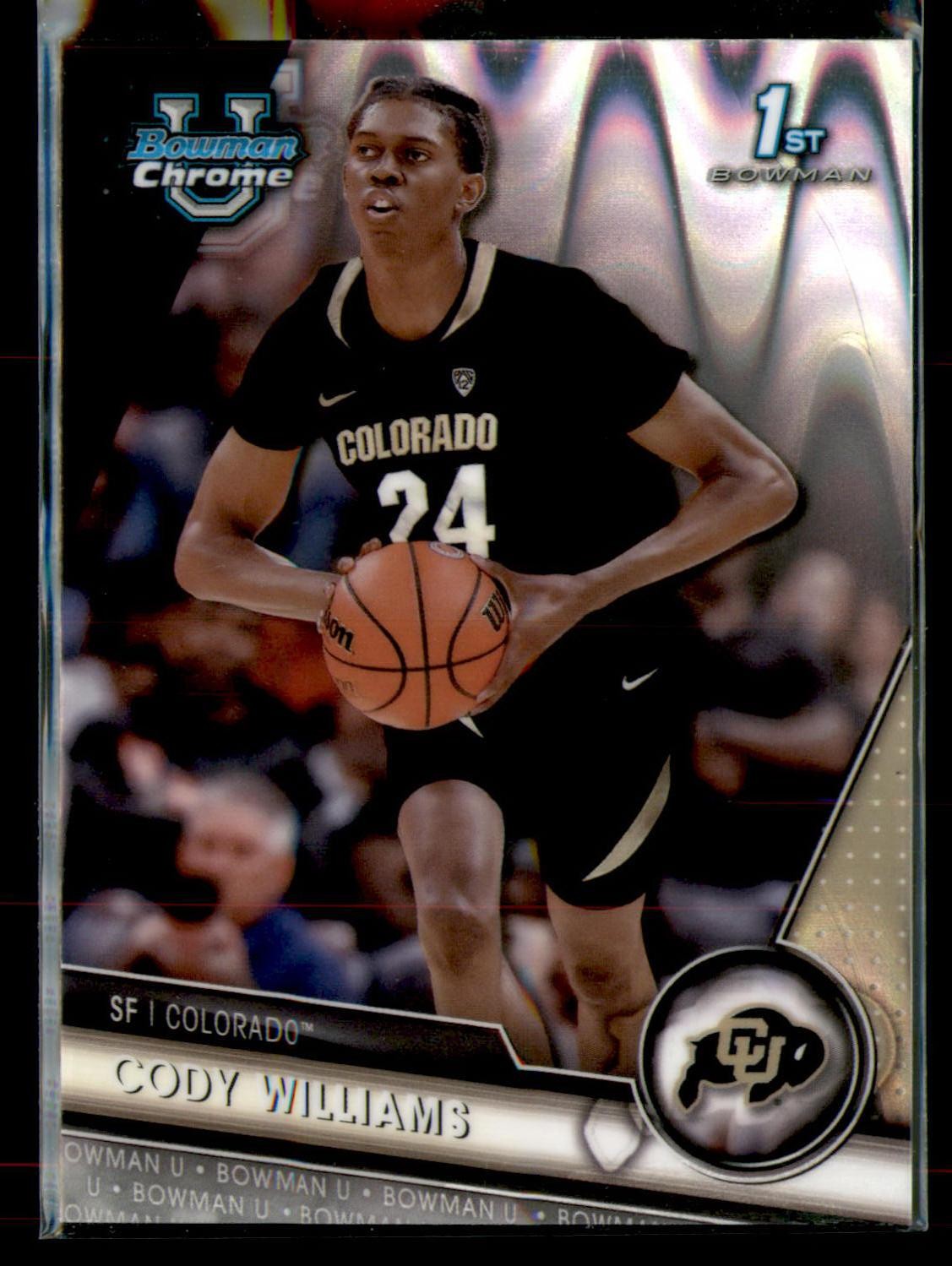 2023-24 Bowman University Chrome #16 Cody Williams RayWave Refractor #/100