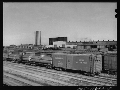 Photo:Amarillo Texas Railroad Yards 1940s Freight Trains Station Exhibit