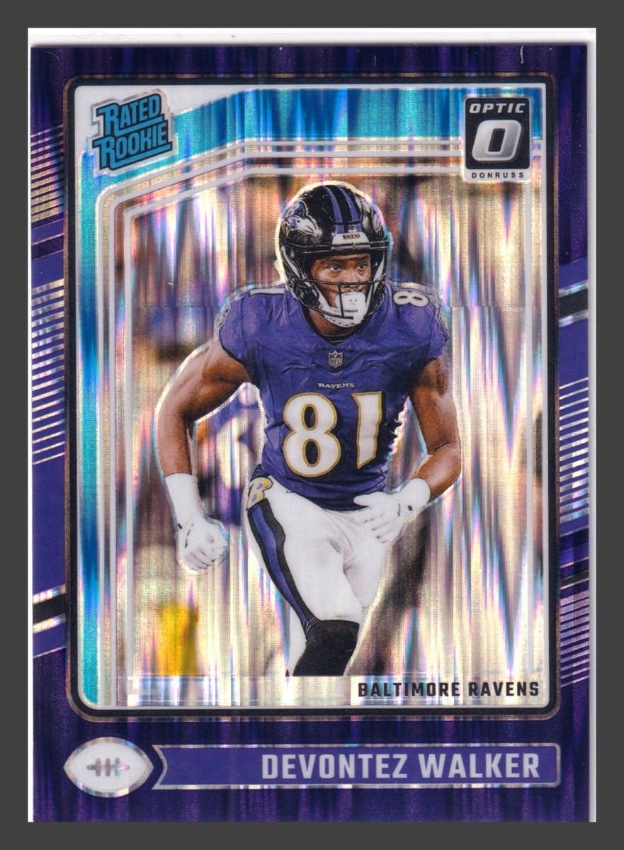 Devontez Walker Donruss Optic 2024 #228 Rated Rookie Purple Shock Prizm