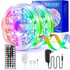 LED Strip Lights 32ft Music Sync Bluetooth 5050 RGB Room Light with Remote USA