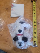 Vintage 1980s Tonka Pound Puppies Newborn Plush White Black Red Collar w Papers
