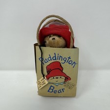 Vintage Paddington Bear Red Boots Plush In Gift Bag By Eden Toys 1987