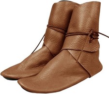 Men Renaissance Boots Slip on Lace Up Medieval Cosplay Western Pirate Size 13s