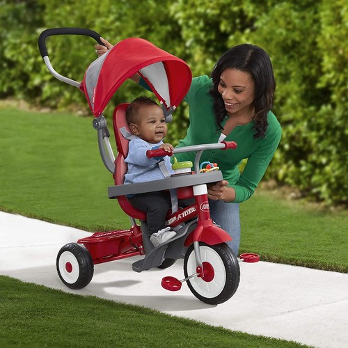Toddler Tricycle, Radio Flyer 4-in-1 Stroll 'N Trike with Removable Accessories - Picture 8 of 8