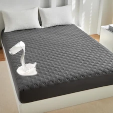 Waterproof Mattress Protector Noiseless Matress Pad Bed Cover Deep Pocket Fitted