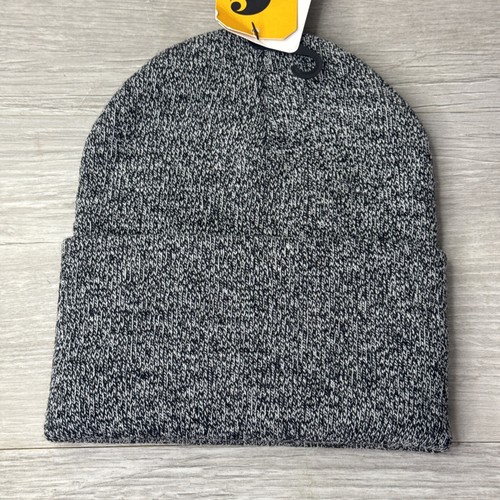 Carhartt Men's Beanie Hat Gray Cuffed Logo Patch Knit A18 019-One Sz Fits All - Picture 4 of 6
