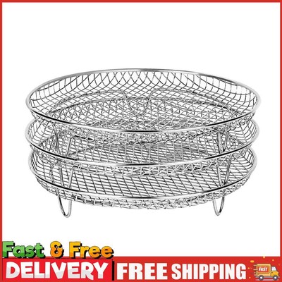 3-lagiges Air Fryer Rack Stapelbar Gitter Grillrost für Familie (Rund)